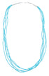 5-Strand Genuine Sterling Silver Man Made Turquoise Bead Necklace JX126753